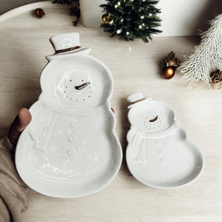 Snowman Christmas plate