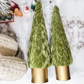 Opulent Velvet Christmas Trees – Large Faux Christmas Decor in Green or Cream
Christmas Mantle Decor in Style – Handmade Velvet Trees with Gold Accents