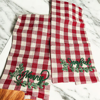 Merry Christmas towel, Joyful Christmas Tea Towel