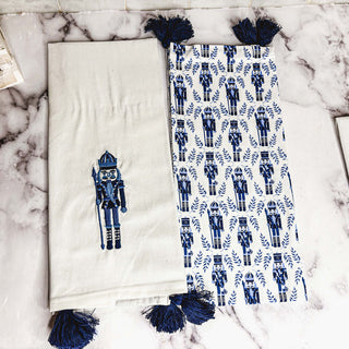 Nutcracker Tea Towel Blue