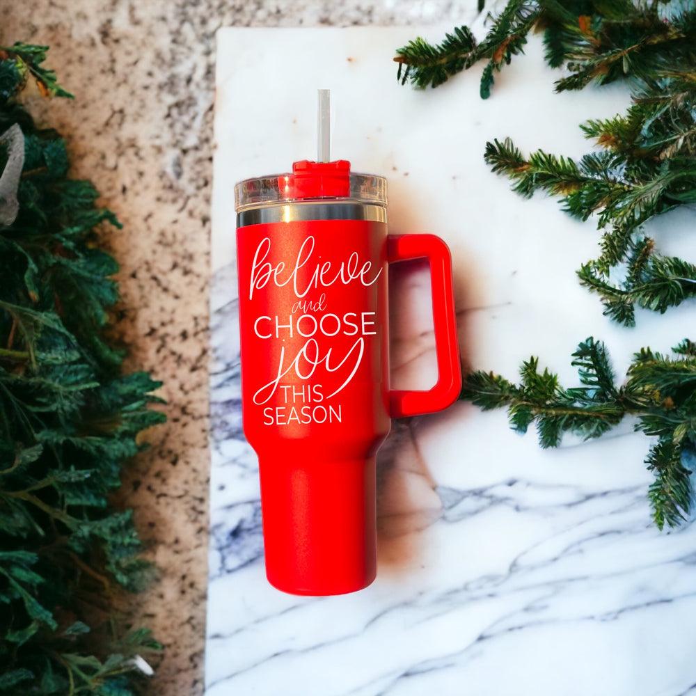 Believe Christmas Tumbler, Inspirational & Positive Christmas Quotes Red Mug  Gift Ideas – Gia Roma