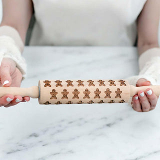 Gingerbread Man Embossed Rolling Pin for sale