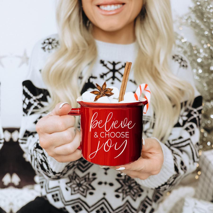 Believe Christmas Tumbler, Inspirational & Positive Christmas Quotes Red  Mug Gift Ideas – Gia Roma