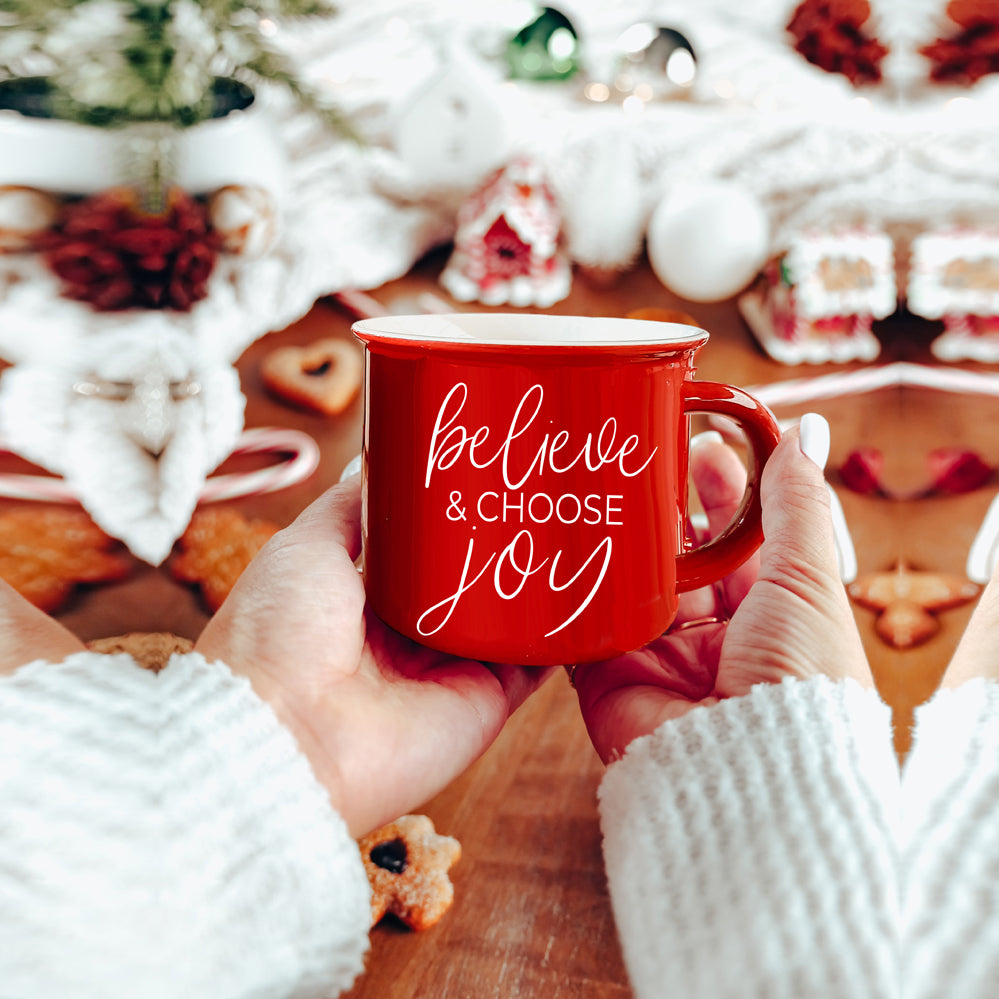 Believe Christmas Tumbler, Inspirational & Positive Christmas Quotes Red  Mug Gift Ideas – Gia Roma