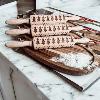 Rolling pin with Christmas pattern