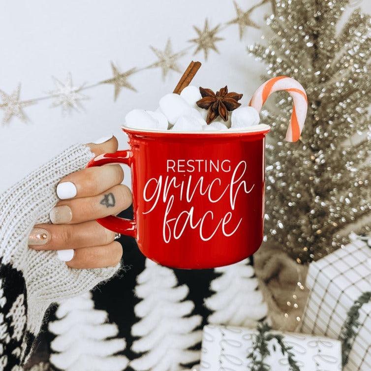 Resting Grinch Face Mug