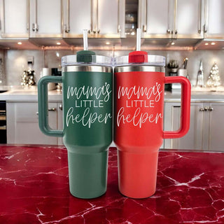 Christmas Tumblers for moms that are funny.  Tumblers with handle.  Tumblers with lid.  Christmas tumblers with straws. 