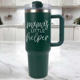 Mama's Little Helper Christmas Tumbler Gifts.  Funny Tumblers for Moms this Christmas
