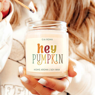 Pumpkin candle with lid