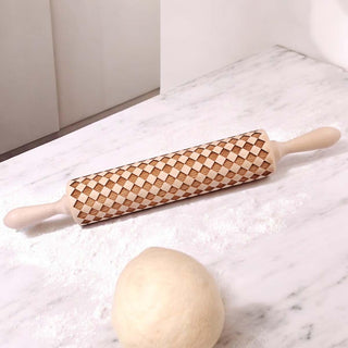 Diamond Pattern Embossed Rolling Pin for cookie making