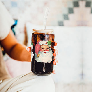 Christmas glass cup - with straw - with lid
Christmas glass coffee cup
Vintage libbey christmas glasses
Vintage santa cup
Vintage santa claus gift ideas