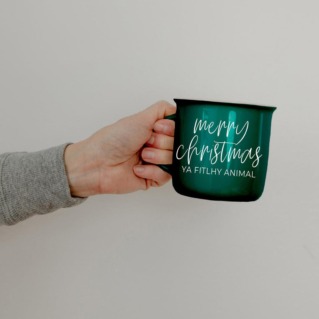 Merry Christmas Ya Filthy Animal Travel Coffee Mug – Turquoise and Tequila